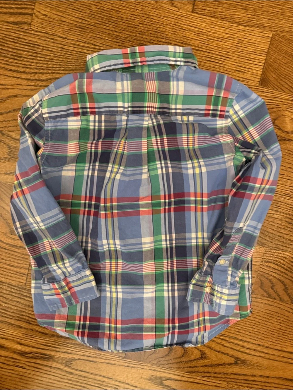 Ralph Lauren Blue Green Red Plaid Button-Down Shirt